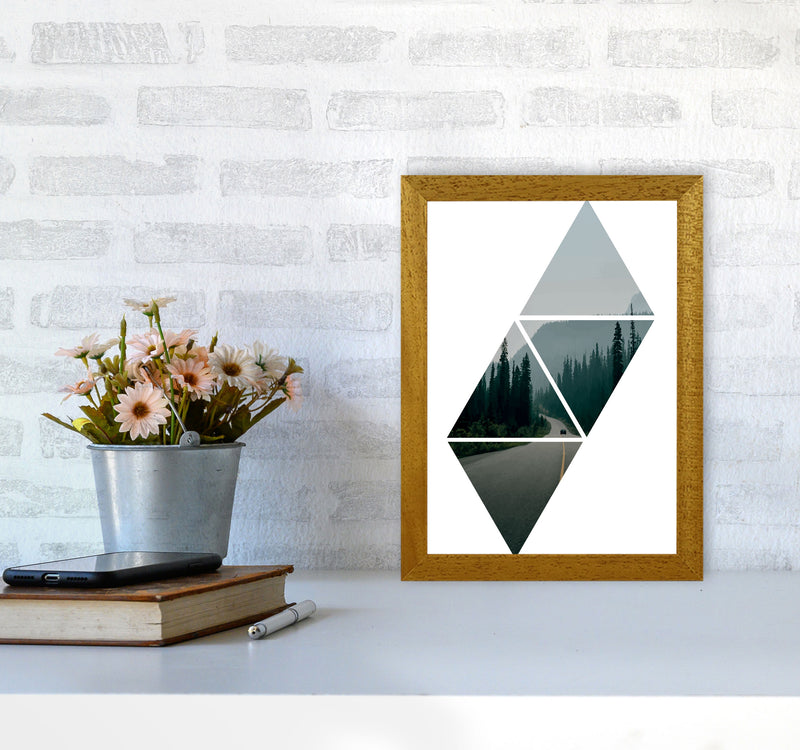 Abstract Triangles And Forest Modern Print A4 Print Only