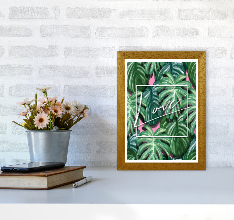 Love Green Leaves Modern Print, Framed Botanical & Nature Art Print A4 Print Only