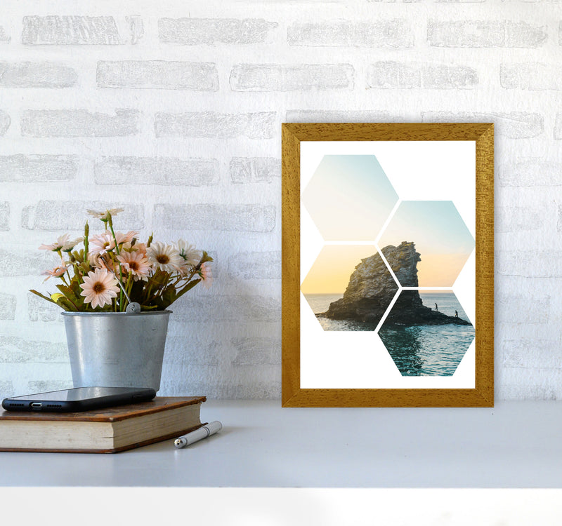 Abstract Hex Island And Sea Modern Print A4 Print Only