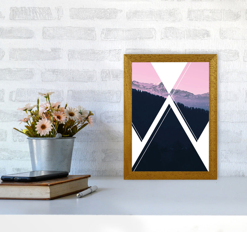 Abstract Pink Mountain Modern Print A4 Print Only