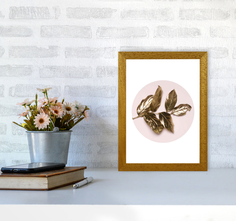 Pink And Gold Leaf Modern Print, Framed Botanical & Nature Art Print A4 Print Only