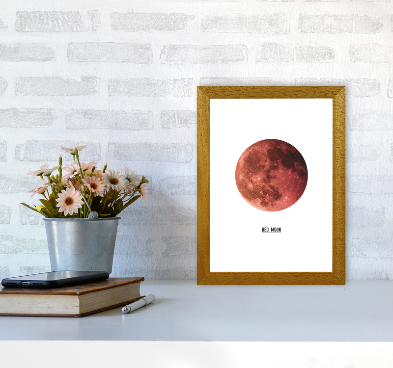 Red Moon Modern Print A4 Print Only