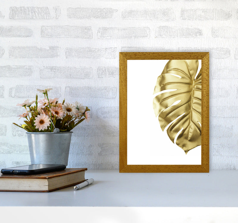 Gold Monstera Modern Print, Framed Botanical & Nature Art Print A4 Print Only