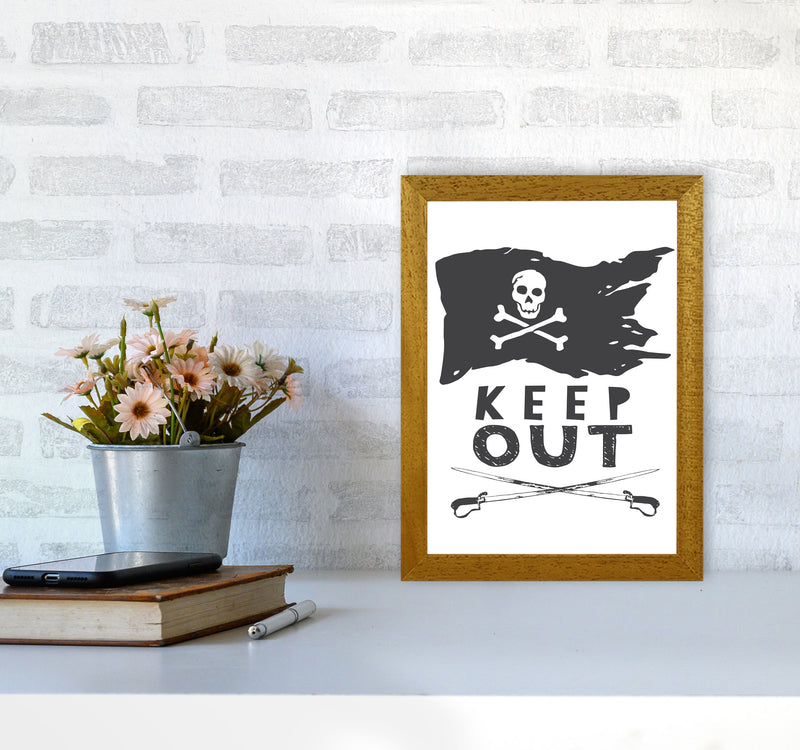 Pirate Keep Out Framed Nursey Wall Art Print A4 Print Only