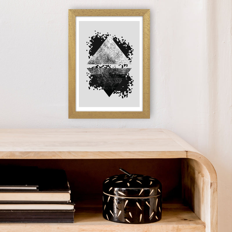 Graffiti Black And Grey Reflective Triangles  Art Print by Pixy Paper A4 Print Only