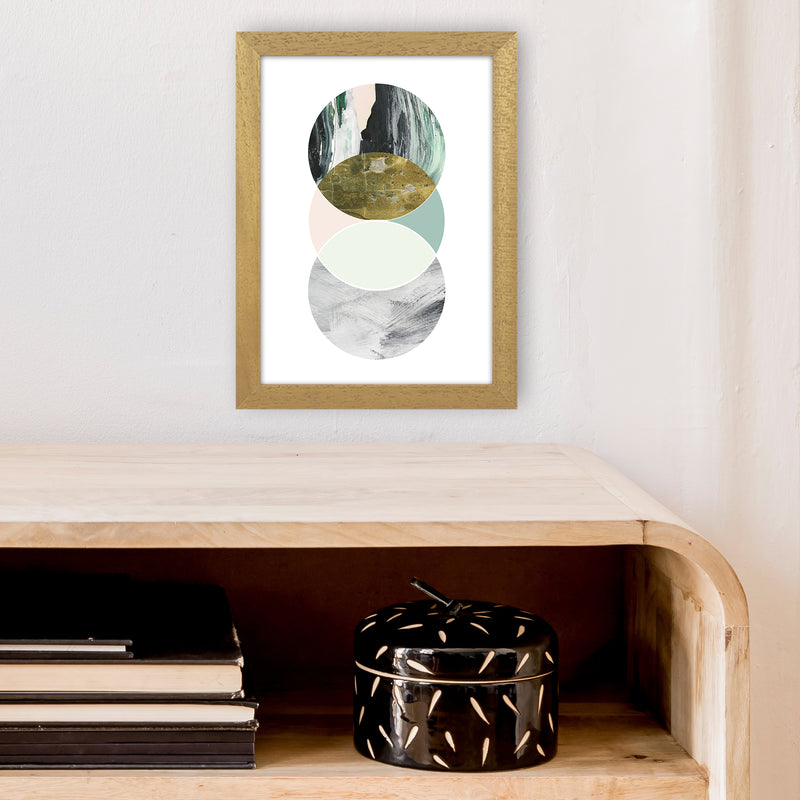 Green Marble Circles Abstract  Art Print by Pixy Paper A4 Print Only