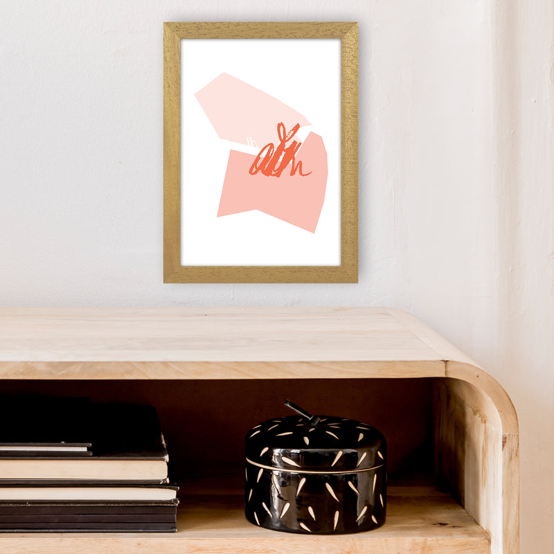 Pink And Coral Palette Shapes  Art Print by Pixy Paper A4 Print Only