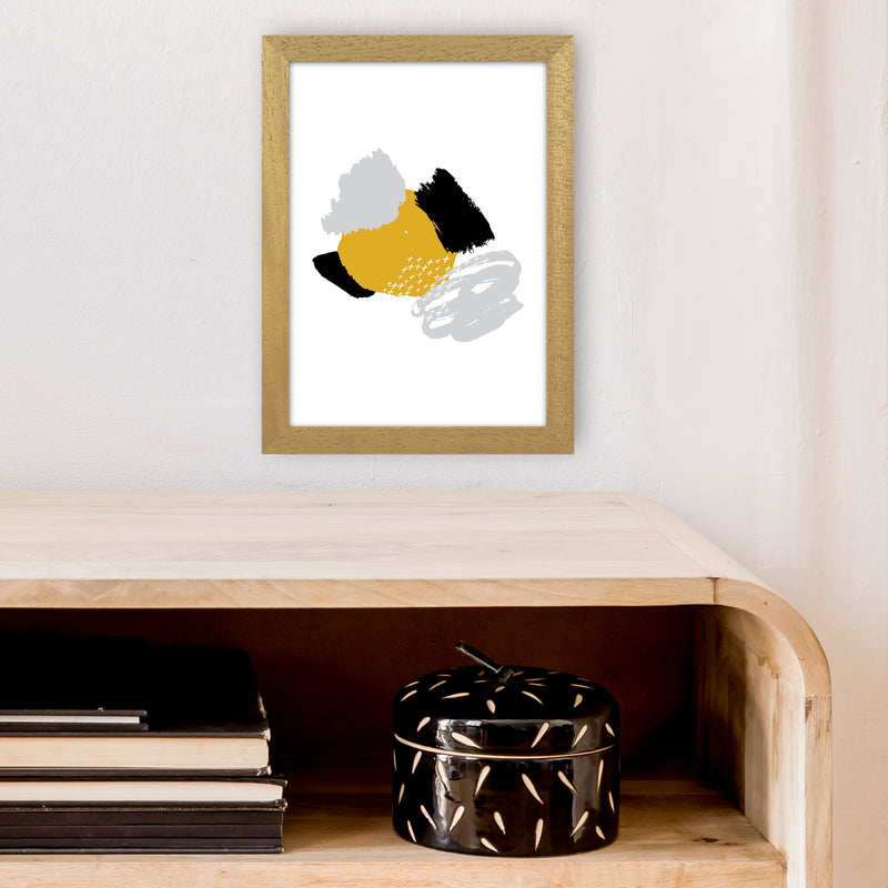 Mismatch Mustard And Black  Art Print by Pixy Paper A4 Print Only