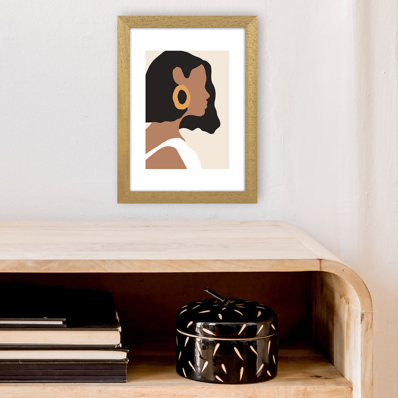 Mica Girl With Earring N6  Art Print by Pixy Paper A4 Print Only