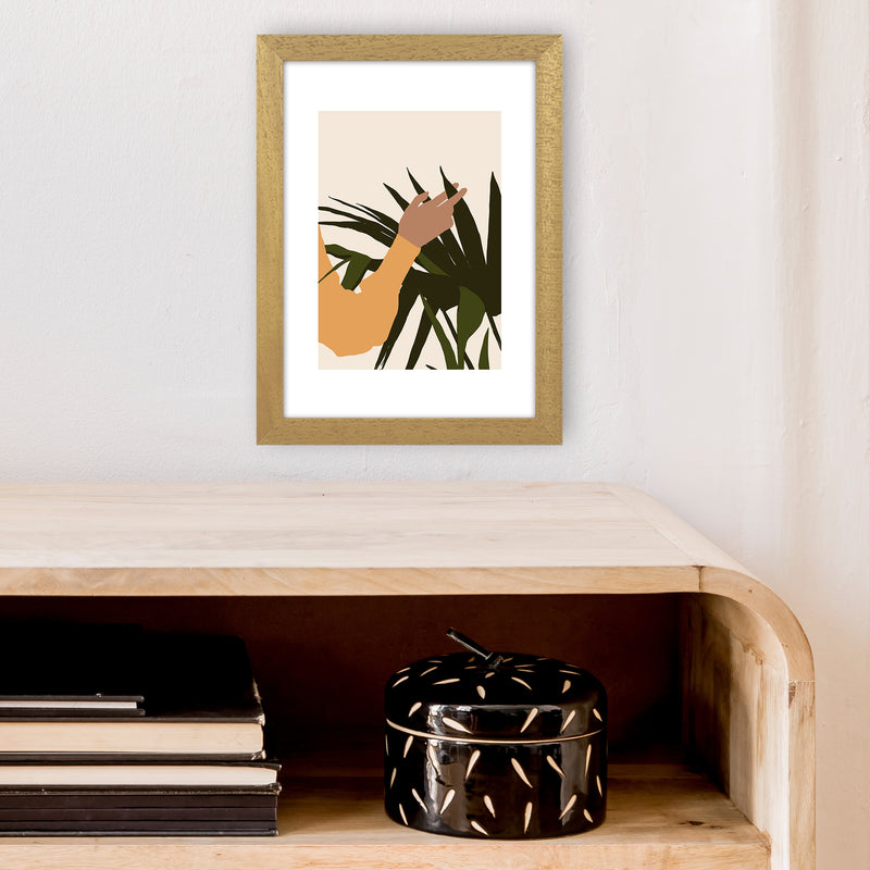 Mica Hand On Plant - N5  Art Print by Pixy Paper A4 Print Only