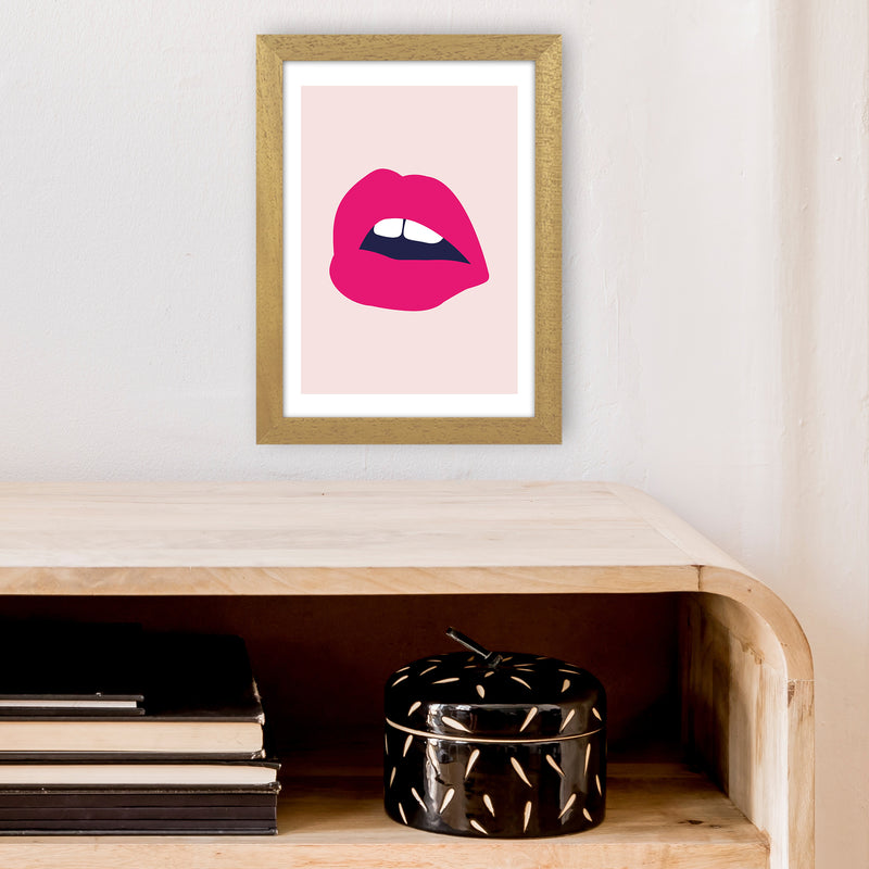 Pink Lips Salmon Back  Art Print by Pixy Paper A4 Print Only