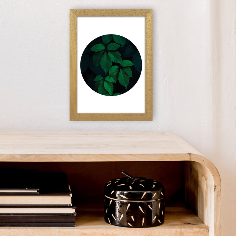 Deep Green Leaf Circle  Art Print by Pixy Paper A4 Print Only