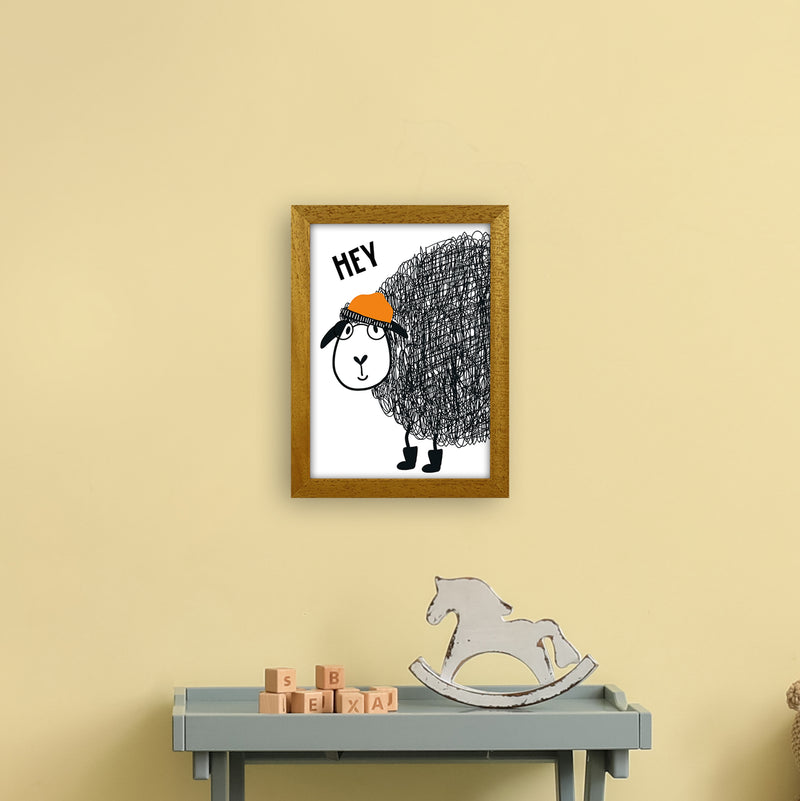 Hey Sheep Animal  Art Print by Pixy Paper A4 Print Only