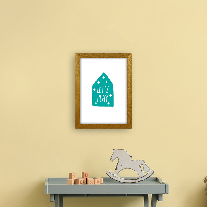 Let'S Play House Teal Super Scandi  Art Print by Pixy Paper A4 Print Only