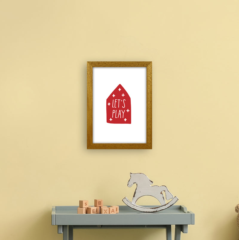 Let'S Play House Red Super Scandi  Art Print by Pixy Paper A4 Print Only