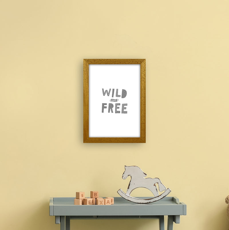 Wild And Free Grey Super Scandi  Art Print by Pixy Paper A4 Print Only