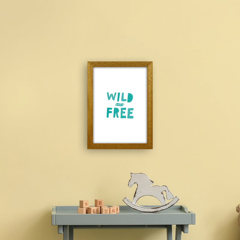 Wild And Free Teal Super Scandi  Art Print by Pixy Paper A4 Print Only