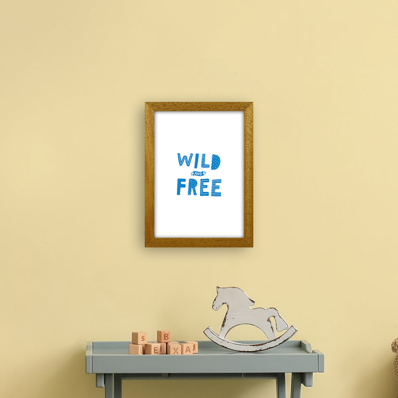 Wild And Free Blue Super Scandi  Art Print by Pixy Paper A4 Print Only