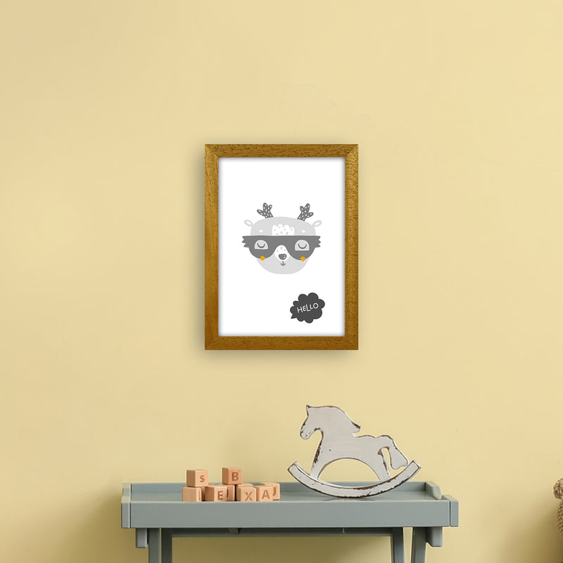 Hello Animal Super Scandi Grey  Art Print by Pixy Paper A4 Print Only