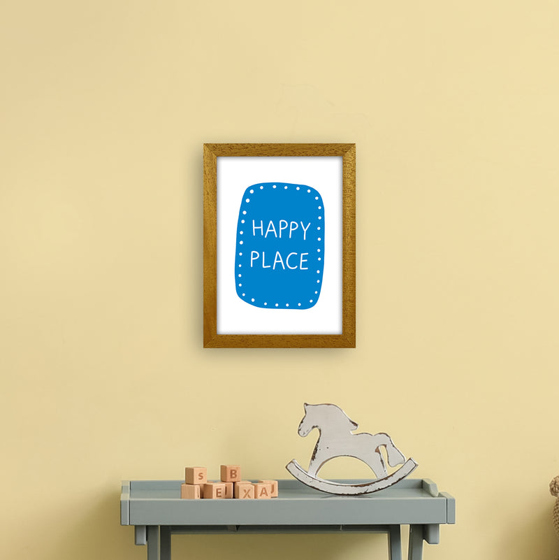 Happy Place Blue Super Scandi  Art Print by Pixy Paper A4 Print Only