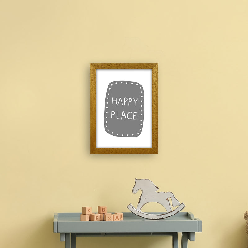 Happy Place Super Scandi Grey  Art Print by Pixy Paper A4 Print Only