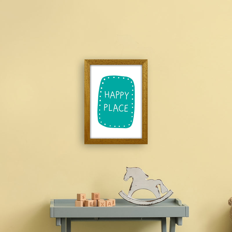 Happy Place Teal Super Scandi  Art Print by Pixy Paper A4 Print Only