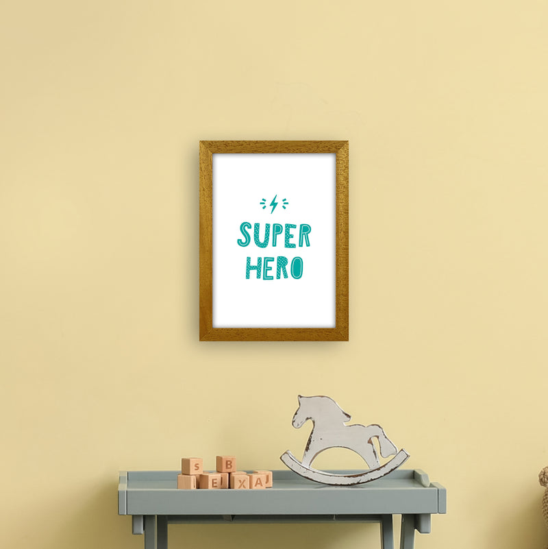 Super Hero Teal Super Scandi  Art Print by Pixy Paper A4 Print Only