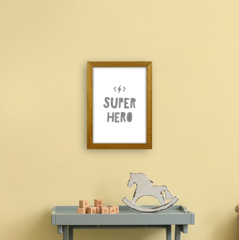 Super Hero Grey Super Scandi  Art Print by Pixy Paper A4 Print Only