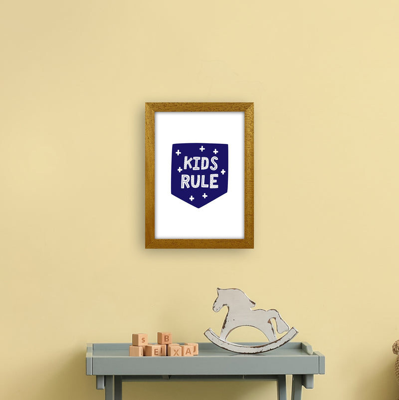 Kids Rule Navy Super Scandi  Art Print by Pixy Paper A4 Print Only