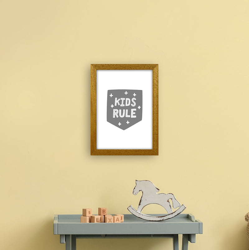 Kids Rule Super Scandi Grey  Art Print by Pixy Paper A4 Print Only