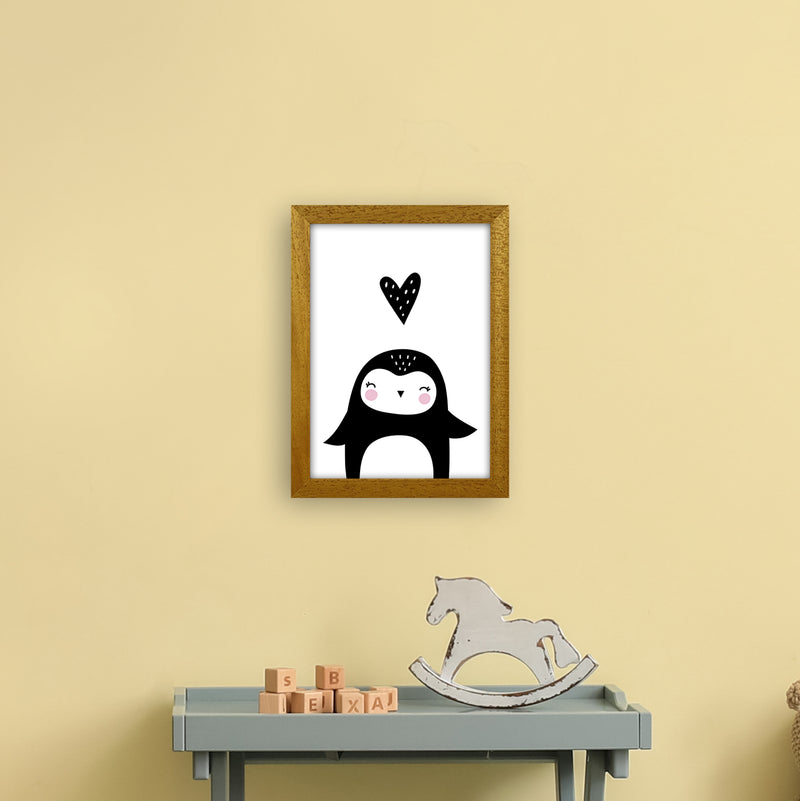 Penguin With Heart  Art Print by Pixy Paper A4 Print Only