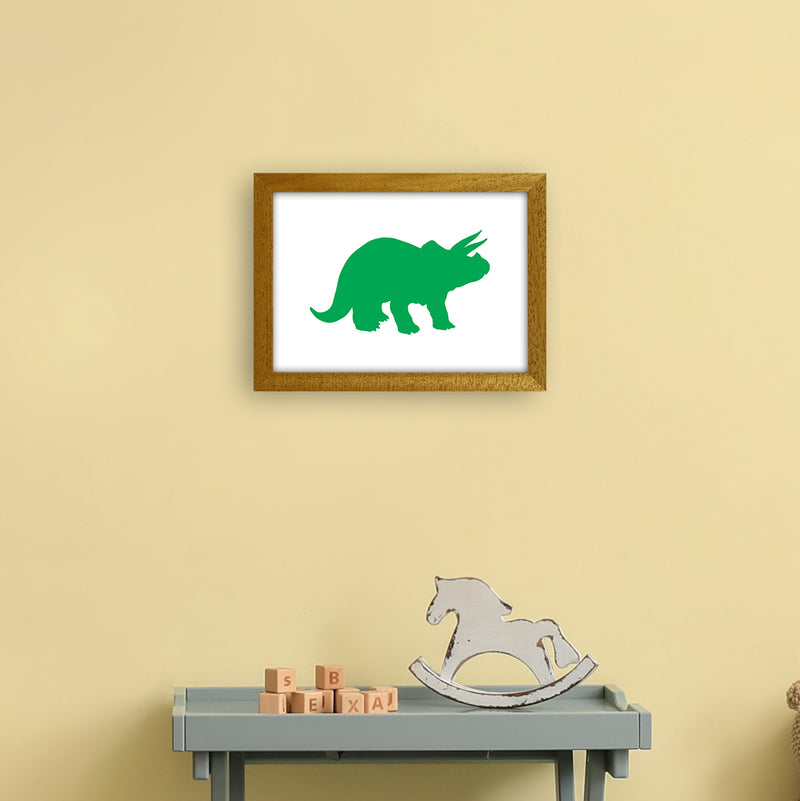 Triceratops Green  Art Print by Pixy Paper A4 Print Only