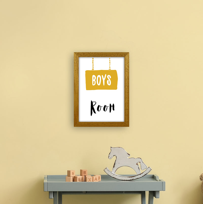 Boys Room Mustard  Art Print by Pixy Paper A4 Print Only