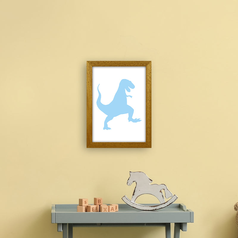 T-Rex Light Blue  Art Print by Pixy Paper A4 Print Only