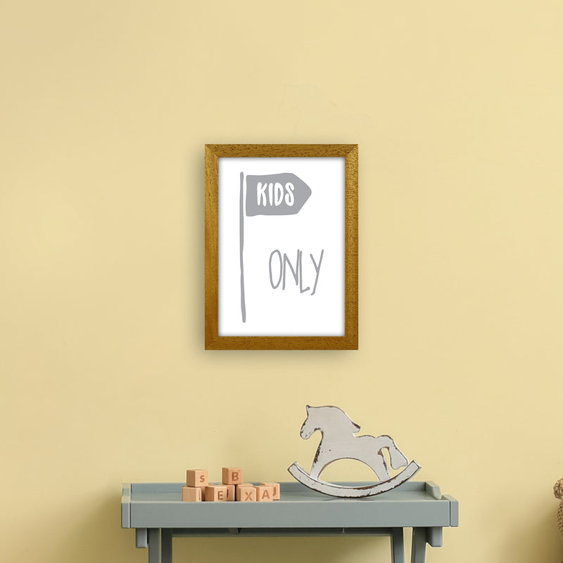 Kids Only Grey  Art Print by Pixy Paper A4 Print Only