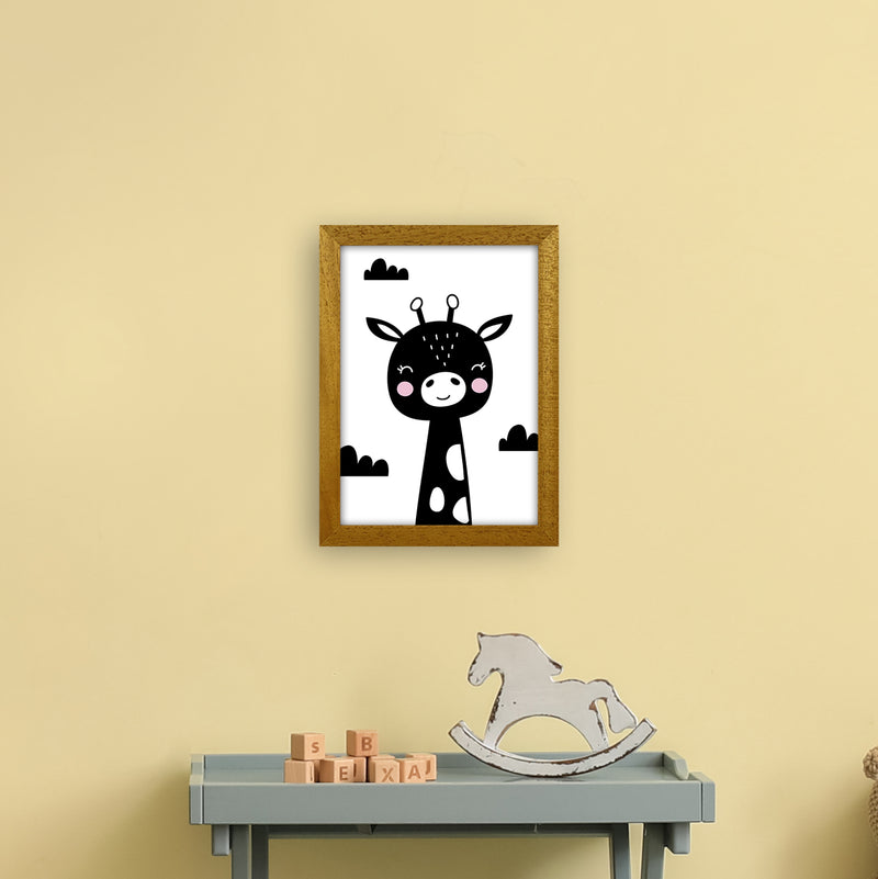 Giraffe Black  Art Print by Pixy Paper A4 Print Only