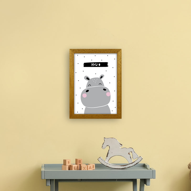Hello Hippo  Art Print by Pixy Paper A4 Print Only