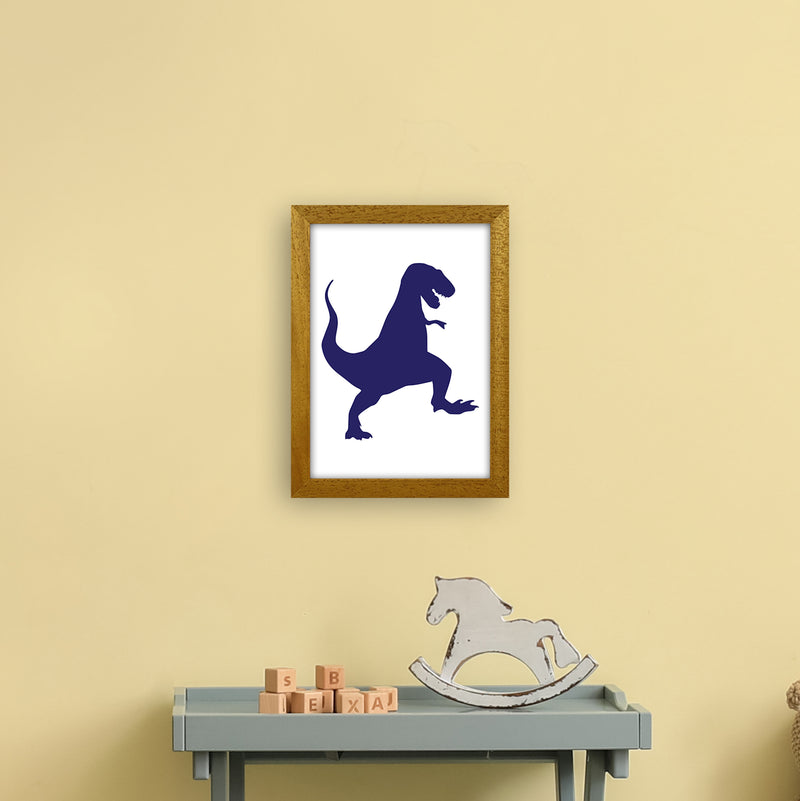 T-Rex Navy  Art Print by Pixy Paper A4 Print Only