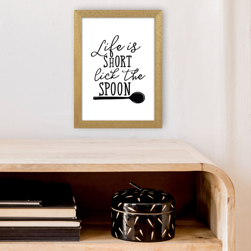Life Is Short Lick The Spoon  Art Print by Pixy Paper A4 Print Only