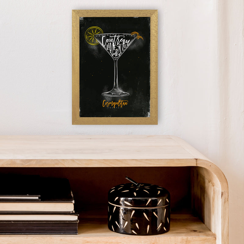 Cosmopolitan Cocktail Black  Art Print by Pixy Paper A4 Print Only