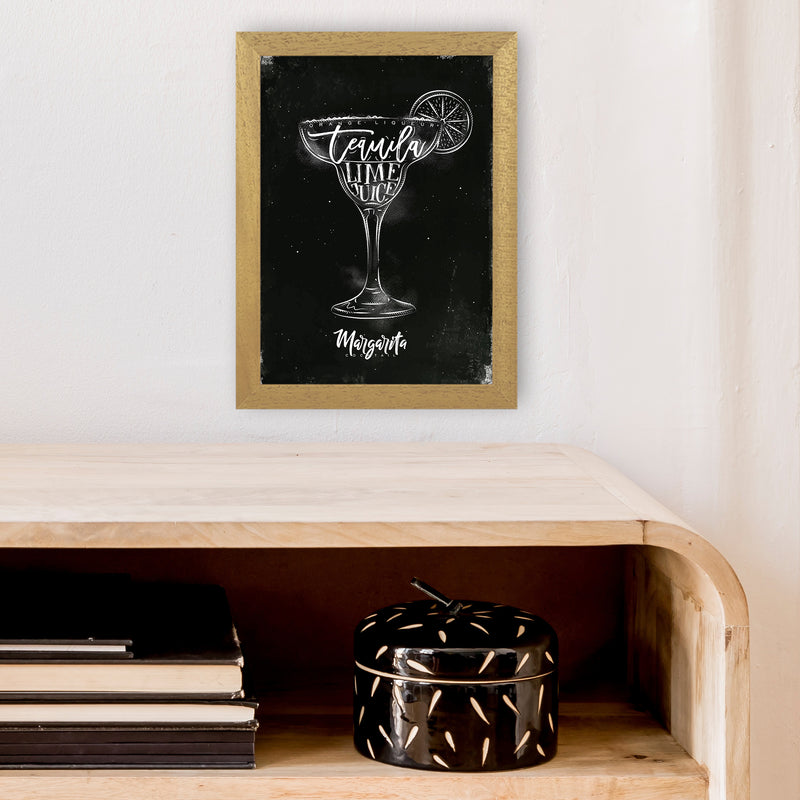 Margarita Cocktail Black  Art Print by Pixy Paper A4 Print Only