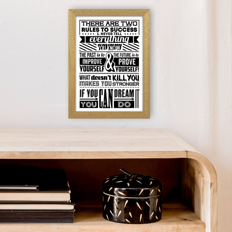 Rules To Success Vintage  Art Print by Pixy Paper A4 Print Only