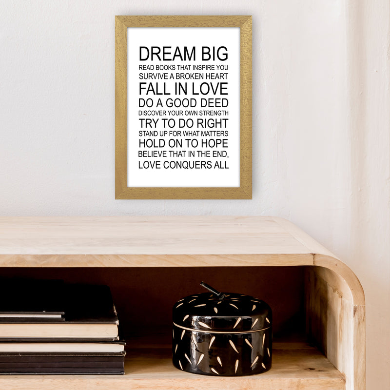 Dream Big Inspirational  Art Print by Pixy Paper A4 Print Only