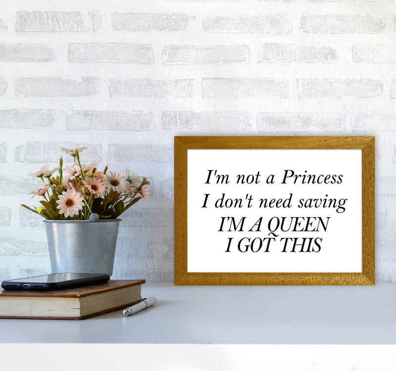 I'M Not A Princess  Art Print by Pixy Paper A4 Print Only