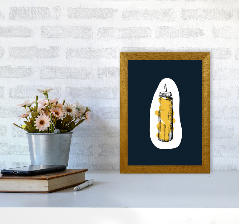 Kitchen Pop Mustard Navy Art Print by Pixy Paper A4 Print Only