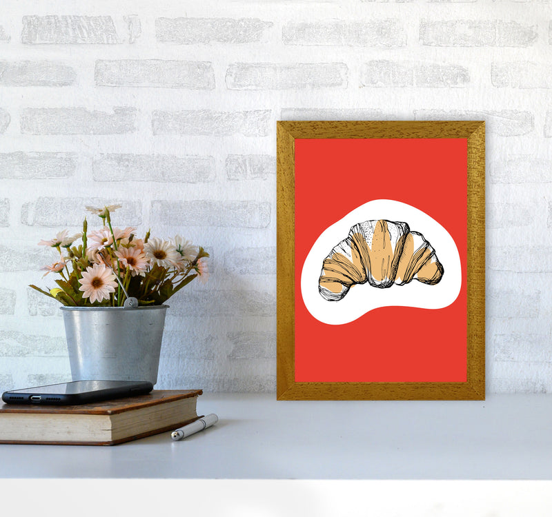 Kitchen Pop Croissant Red Art Print by Pixy Paper A4 Print Only