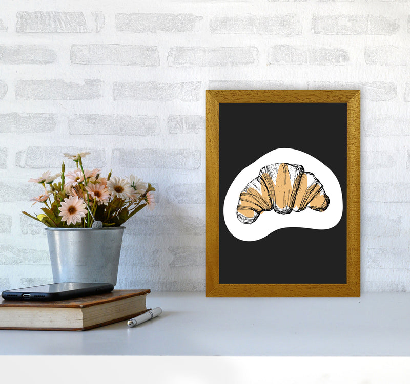 Kitchen Pop Croissant Off Black Art Print by Pixy Paper A4 Print Only
