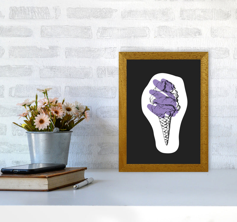 Kitchen Pop Ice Cream Off Black Art Print by Pixy Paper A4 Print Only