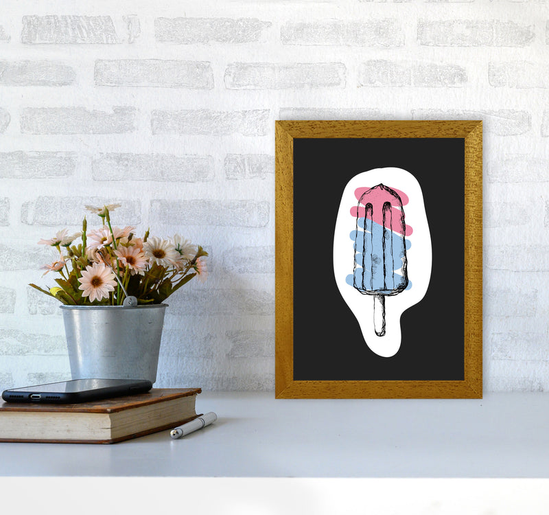 Kitchen Pop Ice Lolly Off Black Art Print by Pixy Paper A4 Print Only