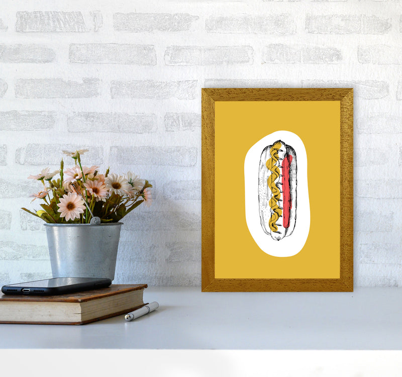 Kitchen Pop Hot Dog Mustard Art Print by Pixy Paper A4 Print Only